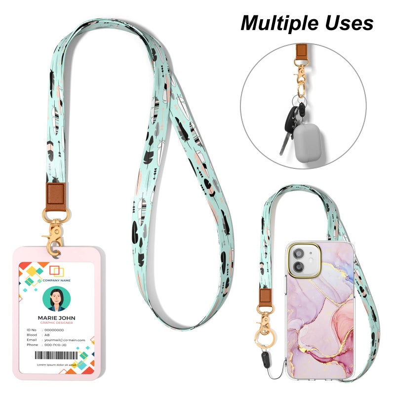 Hsxnam Neck Lanyard Key Chain  Long Lanyard Strap Keychain Holder for Women Men Car Keys ID Badges Card Wallet Phone Camera  Feather - Image 4